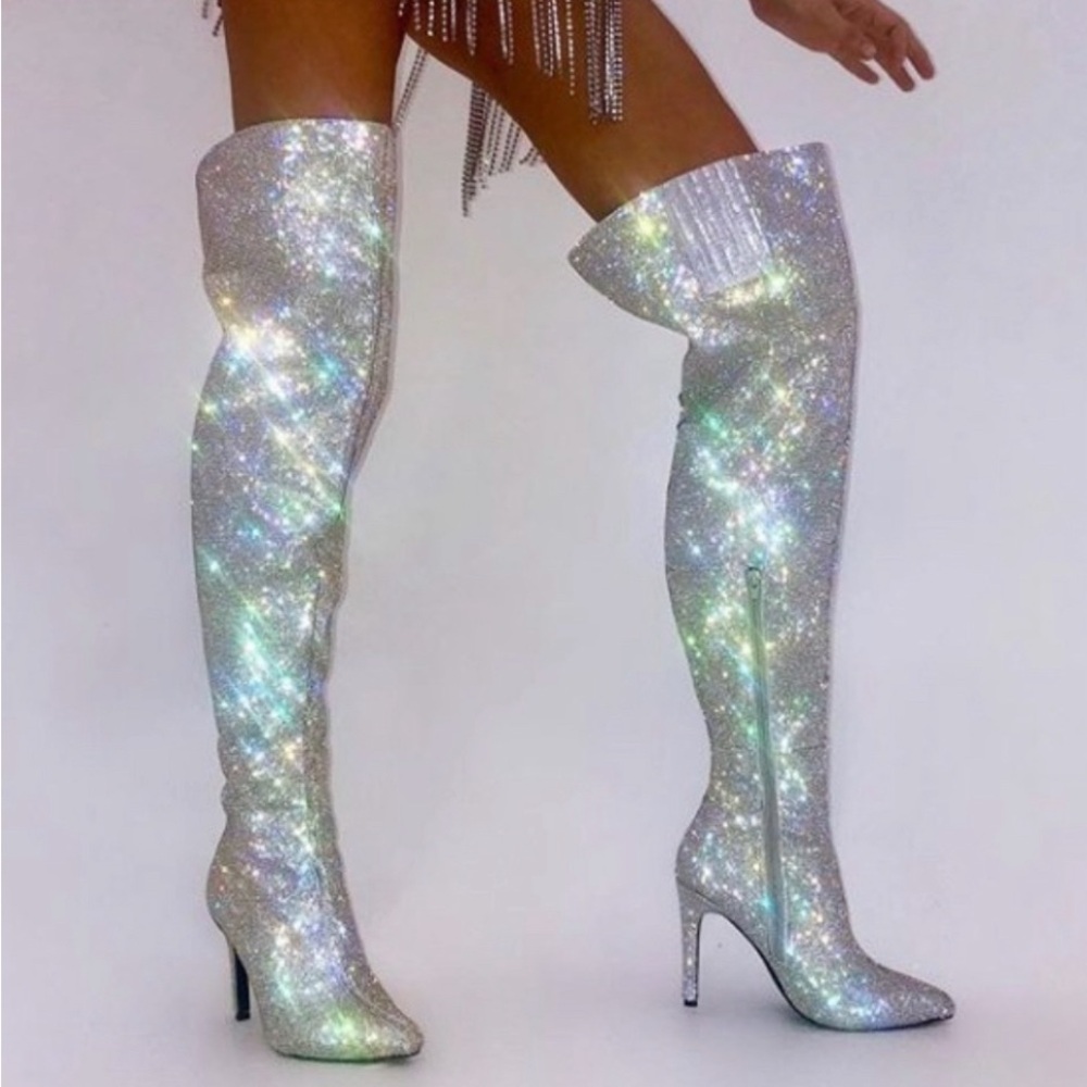 High knee bling sparkle rhinestone Boots